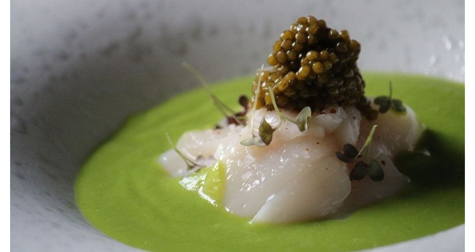 Carpaccio di capasanta e caviale